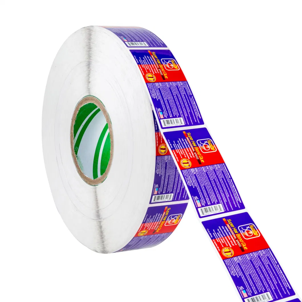 High Gloss BOPP Pearlized Film Labels, White BOPP Vinyl Adhesive Label Stickers Packed in Roll