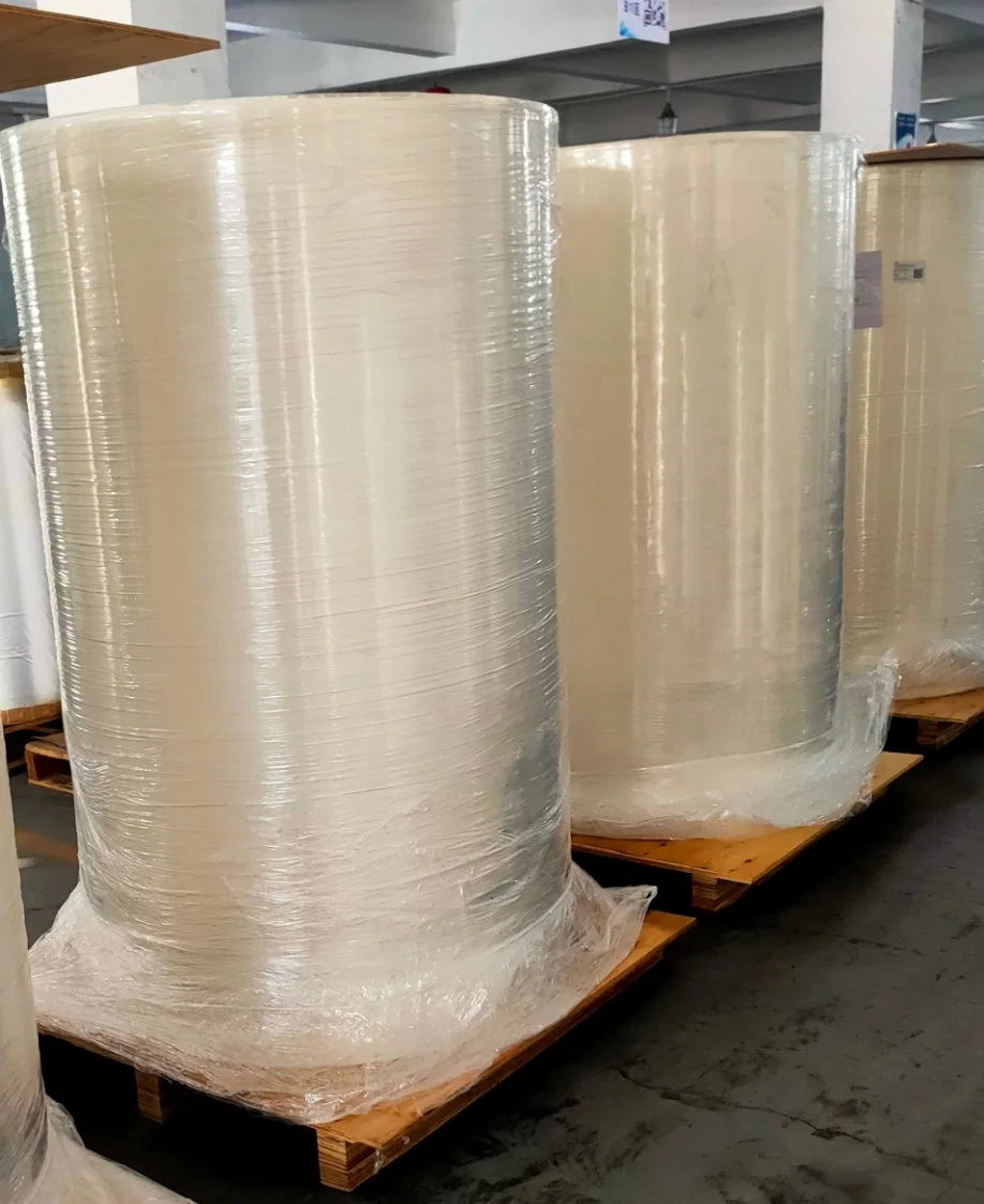 Factory Directly Clear Transparent PP BOPP Pet Film Self Adhesive Sticker Printing Paper Material Jumbo Roll