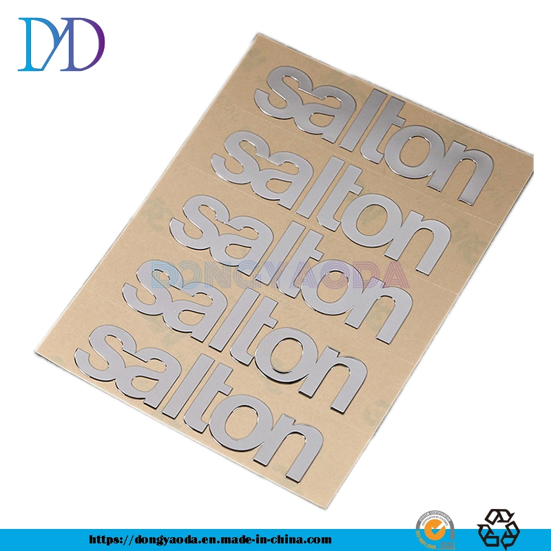 Top Quality Custom Unique Nickel Engraved Embossed Metal Logo Sticker with Self Adhesive