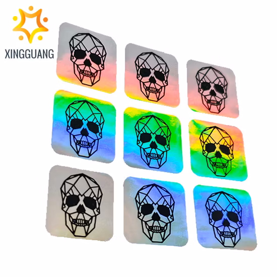 Custom Design Waterproof Hologram Die Cut Vinyl Film Stickers Laser Pet Adhesive Logo Hologram Sticker