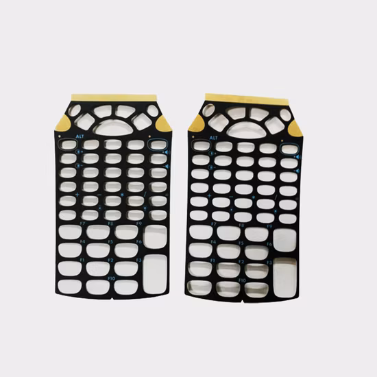 Custom Front Panel Overlay Rectangle Shape Membrane Keypad Switch Polyester Pet Viscose Adhesive Cutting Hole Sticker