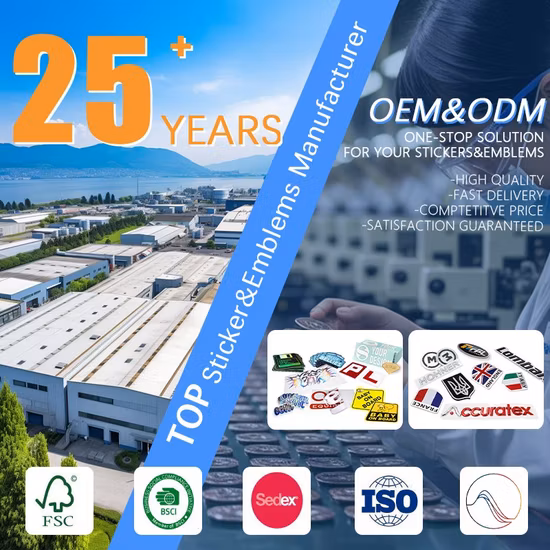 Custom Logo Nickel Metal Sticker with Glue