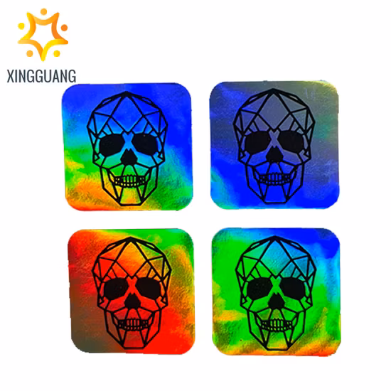 Custom Design Waterproof Hologram Die Cut Vinyl Film Stickers Laser Pet Adhesive Logo Hologram Sticker